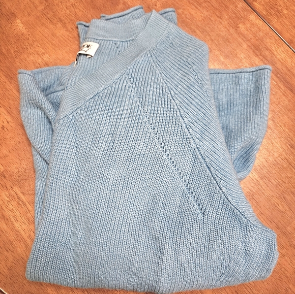 Blue V-Neck Sweater - Picture 2 of 15